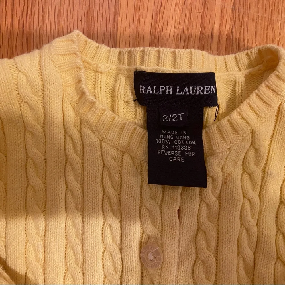 Ralph Lauren 2/2T Cable Knit Cardigan - Picture 3 of 4